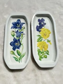 昭和レトロ　ホーロー　おしぼり置き　当時物　デッドストック　花柄