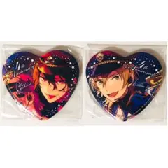新品★あんスタ★UNDEAD【朔間零＆羽風薫】ハート型ビッグ缶バッジ★2点セット