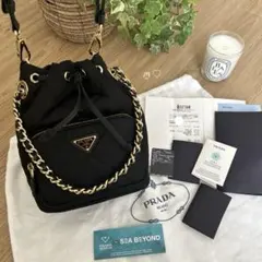 プラダ　デュエット　チェーンRe-Nylonショルダーハンドバッグ　1BH038