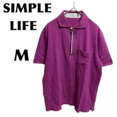 element of SIMPLE LIFE【M】ポロシャツ ジップ ピンク