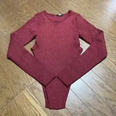 赤 レッド ラメニット ボディスーツ