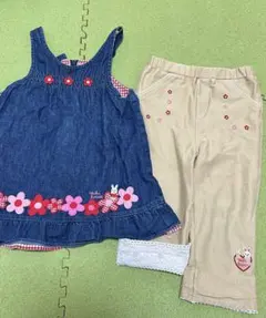 miki house デニムワンピースとパンツ まとめ売り90cm