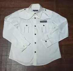 COMME CA DU MODE ホワイトボタンアップシャツ 130A