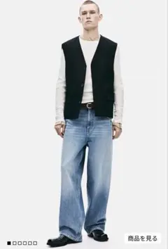 H&M BAGGY デニムパンツ ライトブルー 30/30のサムネイル