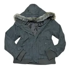 即日発送‼️ダークグレー ファー付きフード y2k グランジ ジャケット