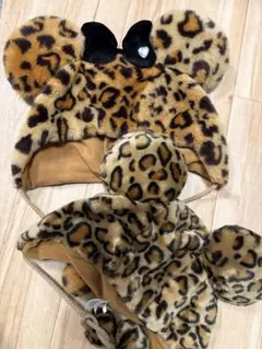 【レア】ディズニー レオパード ファンキャップミッキー ミニー 豹柄 平成ギャル