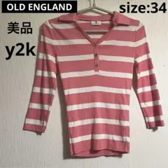 美品✨OLD ENGLAND 2way七分袖ポロVネックセーター　size34のサムネイル