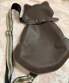 猫型ボディバッグ ブラウン