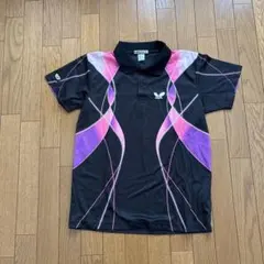 Butterfly ポロシャツ M 黒/ピンク/紫