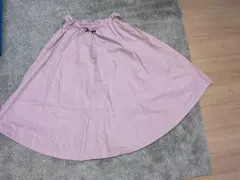 milaowenくすみ紫ウエストギャザーロングスカートレディース春フレアスカート