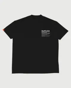 RUFFLOG ラフロッグ R&R ロゴ モックネック M ブラック サイズ：M RUFFLOG ラフロッグ モックネック半袖Tシャツ ブラック系