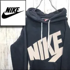 ナイキ NIKE パーカー フーディー 黒 ブラック 古着 前面ロゴ
