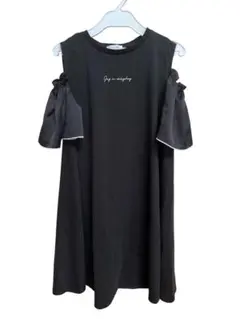 【美品】グローバルワーク 半袖ワンピース ブラック キッズ 夏用 140cmのサムネイル