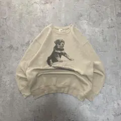 00’s フルーツオブザルーム USA古着 アニマル スウェット 犬 Lサイズ