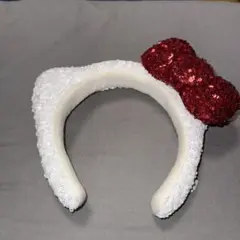 キティ ユニバ スパンコールカチューシャ 白