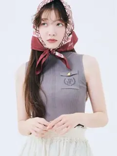 【LILY BROWN】ポケットディテールリブニットトップス