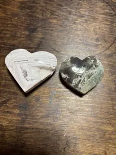 ホワイトクレイジーアゲート　モスアゲート　ハート　まとめ売り