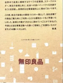無印良品　良品計画　株主優待　シェアホルダーカード１枚　７%OFF④のサムネイル