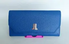 LANVIN ランバン 長財布 レザー 本革 ネイビー ブルー 美品のサムネイル