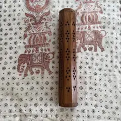 木製線香立て 星と月の彫刻　インセンスホルダー　サンムーン　アジアン