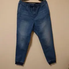 GU デニム風ジョガーパンツ ゴムウエスト