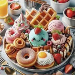 ダイヤモンドアート　アイス　ワッフル　スイーツ