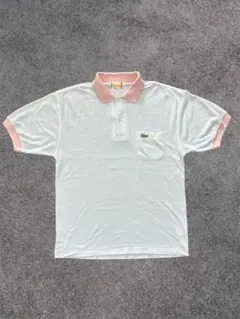 LACOSTE ポロシャツ ホワイト ピンク 胸ポケット付のサムネイル