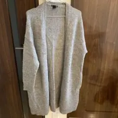 H&M グレー ロングカーディガン Lサイズ
