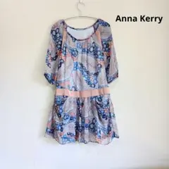 Anna Kerry 花柄ペイズリー五分袖チュニック　ワンピース　ゆったり