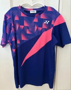 YONEX バドミントンシャツ Lサイズ ネイビー/ピンク