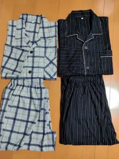 メンズ長袖パジャマ 2点セット まとめ売り