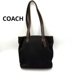 【希少】COACH オールドコーチ USA製 トート ダークグレー黒系 レザー