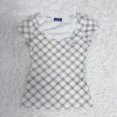 バーバリーブルーレーベル ノバチェック 半袖カットソー 希少人気カラー 白ピンク