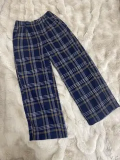 AMERICAN HOLIC ネイビー チェック柄 カジュアルパンツ　M