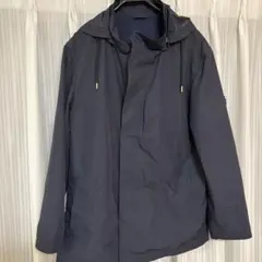 ランバンコレクションネイビーフード付きジャケットメンズ
