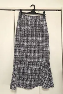 ツイード ロングマーメイドスカート フリーサイズ