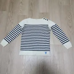 Orcival オーシバル マリン ボーダー ウール ニットバスクシャツ 14