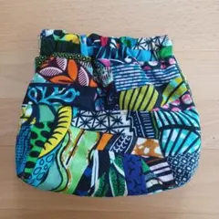 ハンドメイド/バネ口ポーチ/パッチワーク/アフリカ布/アフリカン