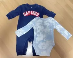 GAP 1969 ネイビー コットンロンパース　ボディスーツセット