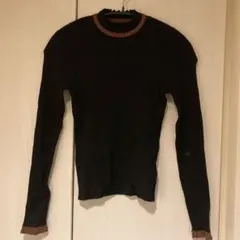 Lily Brown 長袖ブラックリブニット