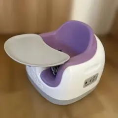【美品】Bumbo ベビーチェア パープル/ホワイト トレー付き