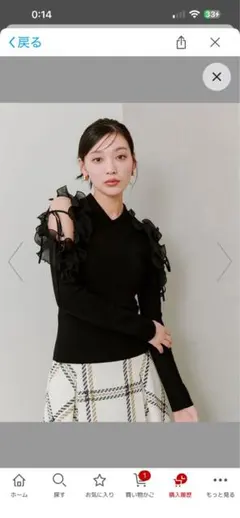 snidel スナイデル プリーツフリルニットプルオーバー