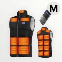 新品✨ 男女兼用 電熱ベスト M ブラック バッテリー付き