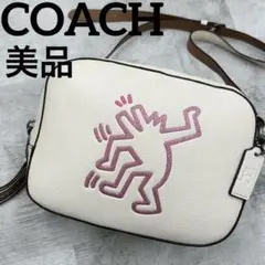 美品 コーチ キースヘリング コラボ カメラバッグ ショルダーバッグ 総柄 ロゴ