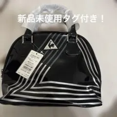 LE COQ SPORTIF ブラックバッグ 小型 ストライプ