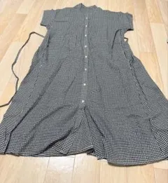 チェック柄 半袖 シャツワンピース　マタニティ