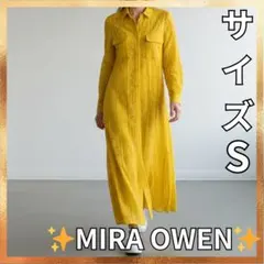 ✨Mila Owen✨黄色　七分袖ロングワンピース　サイズ【S】　ミラオーフェン