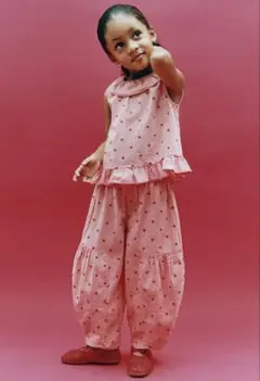 zara kidsハート刺繍入りチェック柄バルーンパンツ　5y 110cmのサムネイル