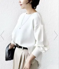 【新品未使用】SHIPS ダブル フェイス ニット リブ コンビ プルオーバー