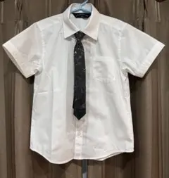 白 半袖シャツ ネクタイ付き